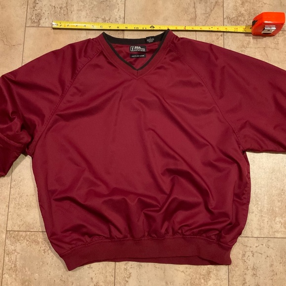 PGA Tour Mens Sz L Golf Pullover Maroon Long Sleeve V-Neck Zip Off Sleeve - Picture 7 of 13